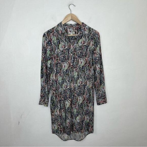House of Dagmar Abstract Colorful Shirt Dress Tunic Size 4 - Picture 1 of 12